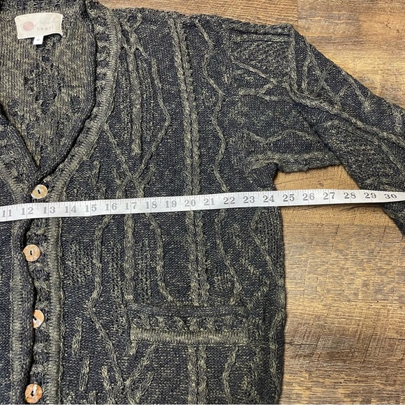 VTG Naturals By COOGI Australia Earth Tone 3D Knit Sweater Linen Cotton Cardigan - Picture 4 of 13